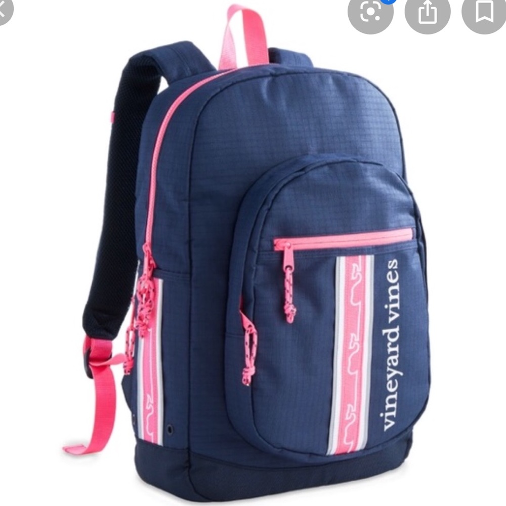 VINEYARD VINES PINK AND NAVY BLUE BACKPACK